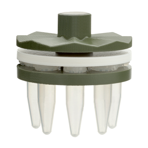 Штатив для зонда Cup Horn 431C2 на 8 пробирок 1,5 мл с плоской крышкой (ПС) зеленый для Q500/700/800R, Qsonica