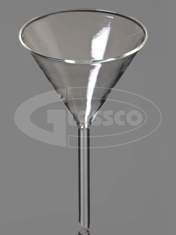 Воронка лабораторная узкий стебель, Glassco Воронка 25 мм, угол наклона 60°, узкий стебель, БС, 10 шт/уп, Glassco, Индия