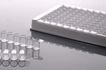 Планшеты 96 луночные для ИФА, разборные, плоскодонные, высокое связывание, прозрачные с белой рамкой