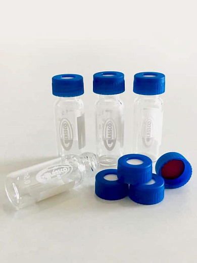 Крышки винтовая 9-425, ПП, с отверстием, синяя, 100 шт./уп., Glassco