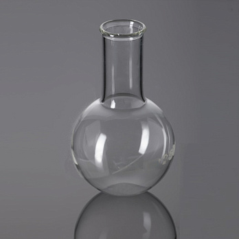 Колба круглая плоскодонная, 2000 мл, d 166 мм, цилиндр. горловина 50 мм, Glassco