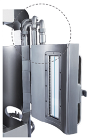 Дверца биореактора с смотровым окном и постоянным поддержанием температуры внутри за счёт непрерывной циркуляции теплоносителя