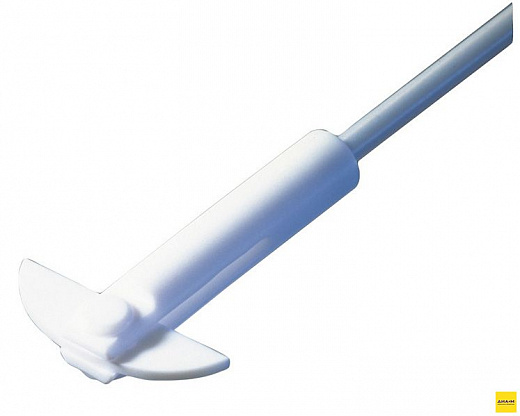 Перемешивающий элемент лопастной, 2 полулунные лопасти, 18х65 мм, длина 350 мм, PTFE, HR 18