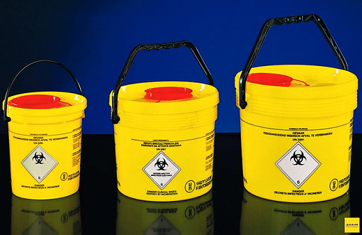 Контейнер 11 л, ПЭ, цилиндрический, для отходов, с ручкой, люк d 120 мм, без демонтажного профиля, 1 шт./уп.