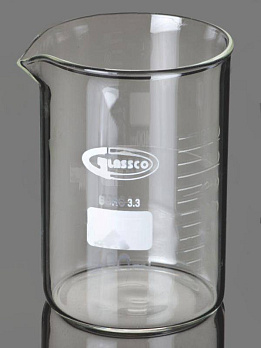 Стакан 500 мл, стеклянный, с носиком, с градуировкой, низкий, 118×83 мм, Glassco