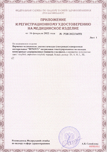 Приложение к регистрационному удостоверению на медицинское изделие