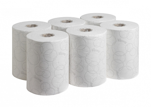Полотенца бумажные 100 х 0,198 м, Kleenex Ultra Slimroll, рулонные, белые, двухслойные, 6 рулонов х 100 м