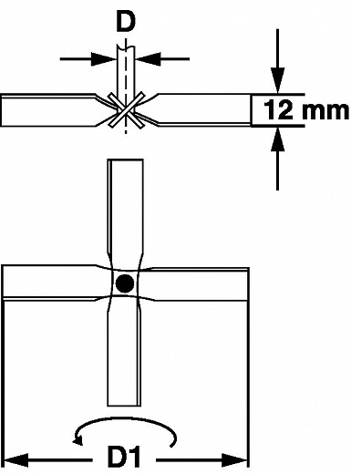 Перемешивающий элемент пропеллерный, 4 закрепленные лопасти, d 50 мм, длина 300 мм, нержавеющая сталь Фото 3