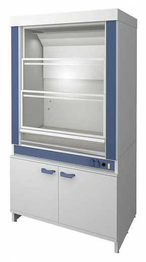 Шкаф вытяжной для работы c ЛВЖ, ширина 150 см, Fridurit 20 мм, 2 подъемных экрана