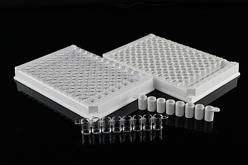 Планшеты 96 луночные для ИФА, разборные, плоскодонные, высокое связывание, прозрачные с белой рамкой, 5 шт./упак., 50 шт./кор., NEST, Китай