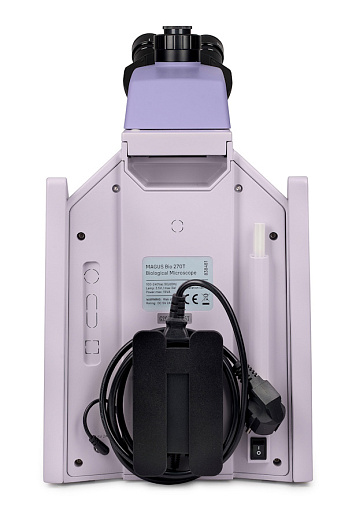 Микроскоп Magus Bio 270T, прямой, тринокуляр, СП, планахромат 4×, 10×, 40×, 100× (вид сзади)